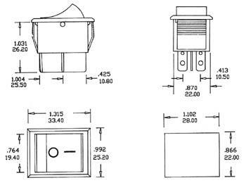 Produktbild Velleman Power Rocker Switch 10A-250V Dpdt On-On Black Cap