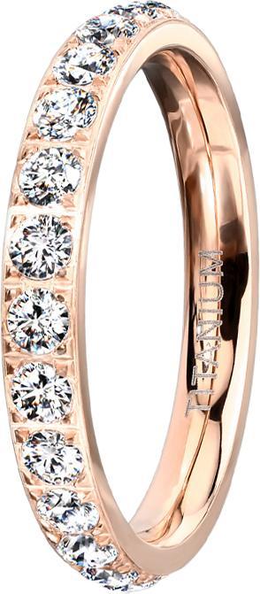 Actual product image Star Piercing Ring rose gold with crystals (52)