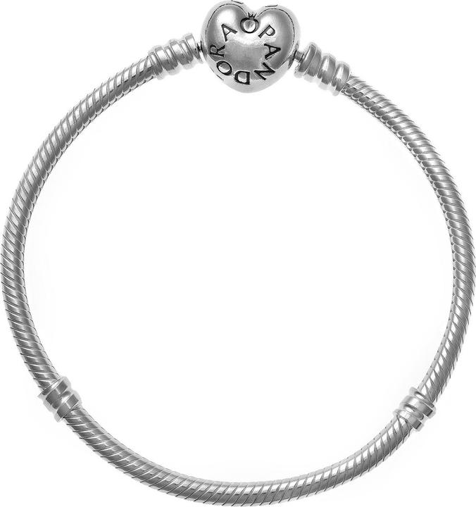 Actual product image Pandora Bracelet with heart clasp (17 cm, Silver)