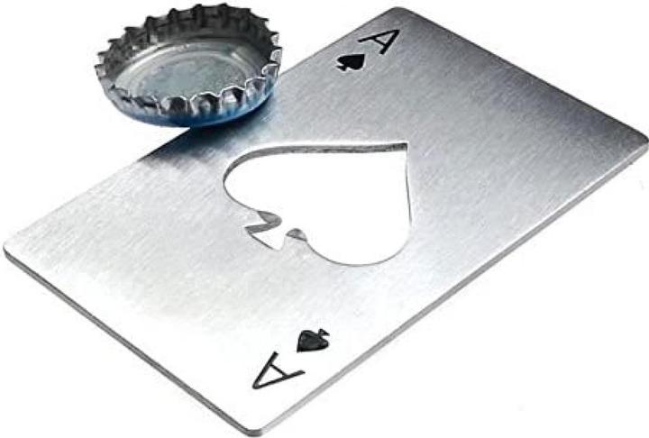 Actual product image PhoneLook Décapsuleur plat en aluminium avec motif de carte de poker As de pique