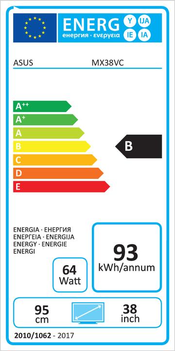 Energie-Label ASUS MX38VC (3840 x 1600 Pixel, 38")