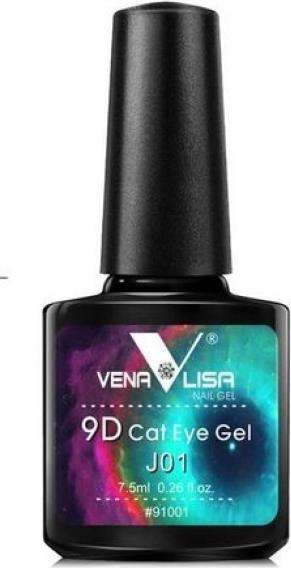Actual product image Venalisa 9D Cat Eye gel varnish J01 UV/LED (Blue purple glitter, UV gel varnish)