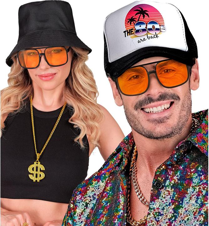 Image du produit Widmann 90er Jahre Hip Hop Brille Mit Orangenen Gläsern