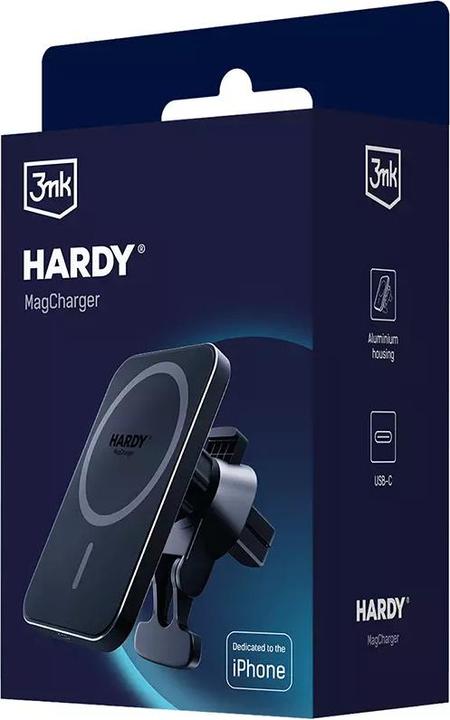 Produktbild 3MK Kfz-Ladegerät-Halterung kabellos Hardy MagCharger 15W schwarz