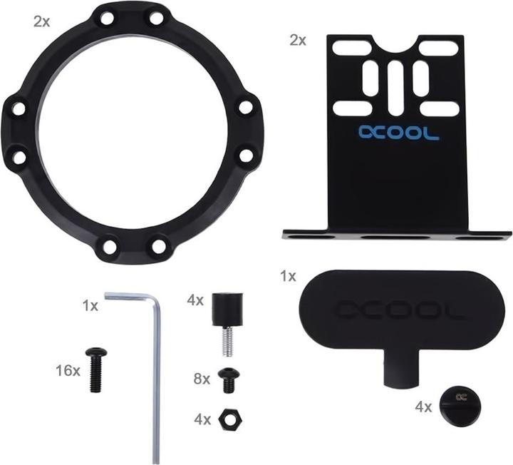 Immagine prodotto Alphacool Foglio di ghiaccio D5 Attacco doppio in ottone - Nero profondo