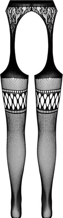 Passion S026 Medias Con Liguero Negro Talla Unica (One Size, Einzelpack)