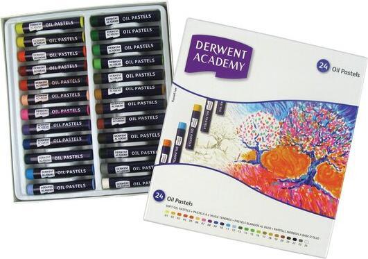 Actual product image Derwent Academy Oil Pastel Pencil Multicolor 24 Piece(s) (Multicoloured, 24 x)