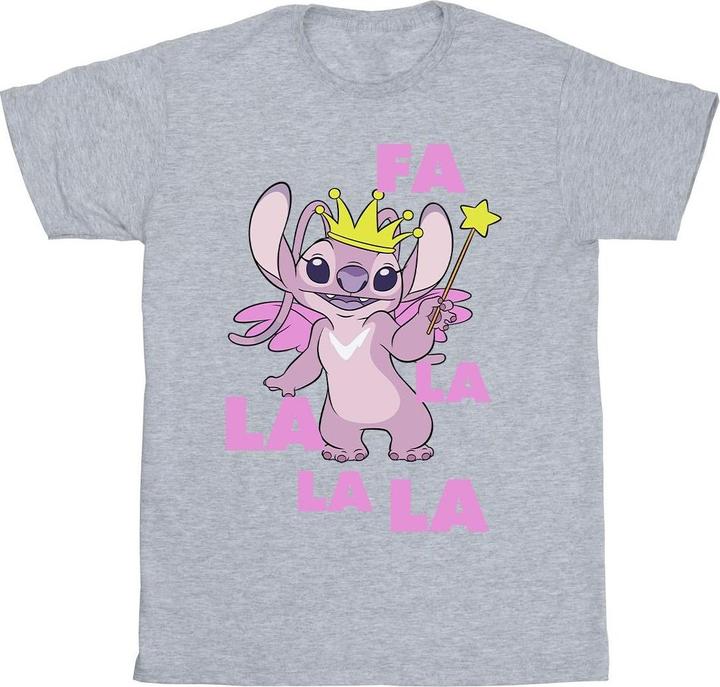 Actual product image Disney Girls Lilo & Stitch Angel Fa La La Cotton T-Shirt (140, 146)