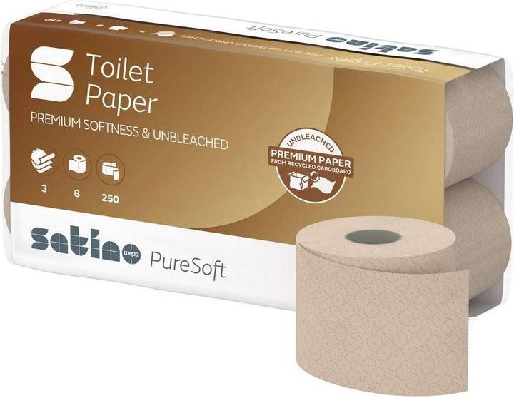 Image du produit Wepa 2112 rouleaux Satino 076970 PureSoft Papier hygiénique petits rouleaux 3 plis - 1 palette (1 x)