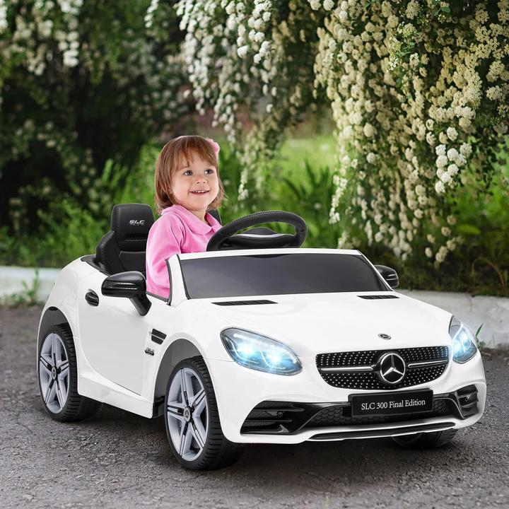 Produktbild Swisshandel24 Elektroauto Kinderfahrzeug, Fernbedienung, Sicherheitsgurt, Musik, ab 3 Jahren, Weiss (12 V)