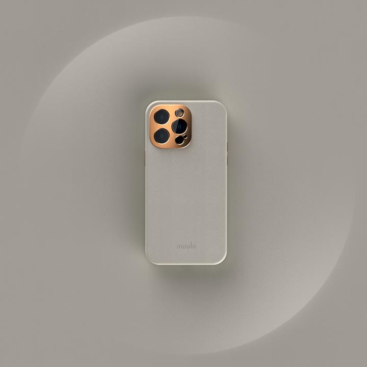 Produktbild Moshi Napa Slim MagSafe - Skórzane etui iPhone 14 Pro Max (Serene Gray) (Apple iPhone 14 Pro Max)