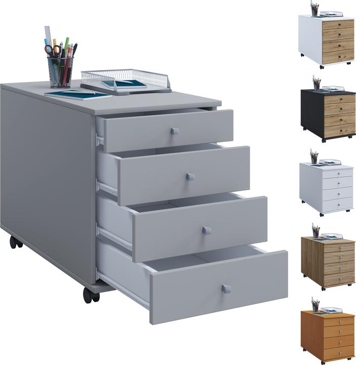 Produktbild VCM Holz Büroschrank Rollcontainer Lona mit Schublade (42 x 50 x 57 cm)