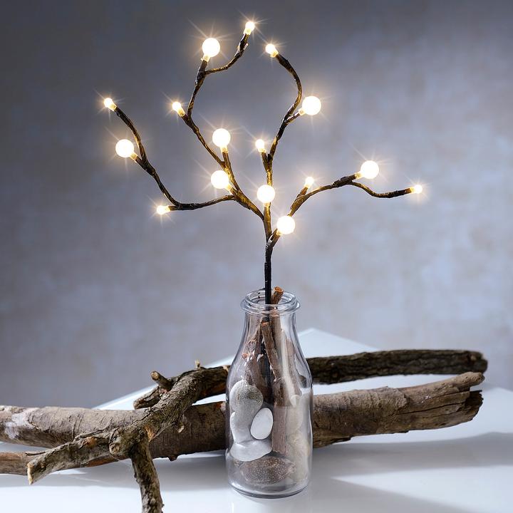 Produktbild Lunartec LED-Lichterzweig mit 16 leuchtenden Kugeln, 44 cm, batteriebetrieben (0.44 m)