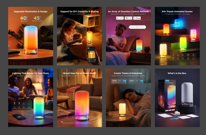 Actual product image Govee RGBICWW Table Lamp (500 lm)