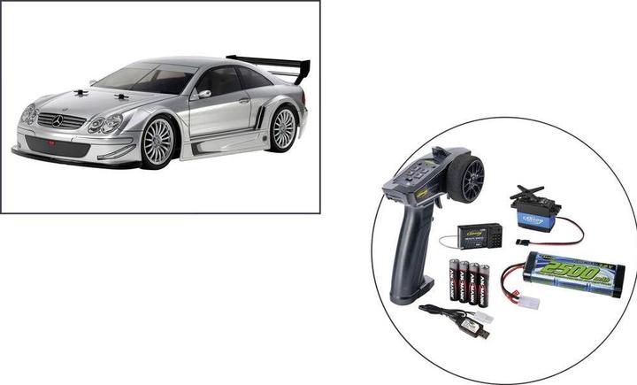 Image du produit Tamiya 1:10 RC M-B CLK AMG Silver Start RTR SET (RTR Prêt à fonctionner)
