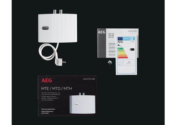 Actual product image AEG Haustechnik MTD 350 Small instantaneous water heater for hand basin only, guest WC, 3.5 kW, with plug