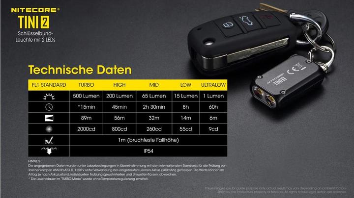 Image du produit Nitecore TINI 2 - 500 lumens, gris (4.70 cm, 500 lm)