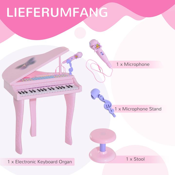 Actual product image Homcom Children's piano including stool (English)