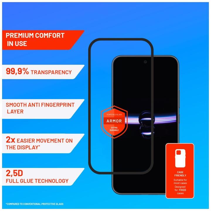 Produktbild Fixed Rüstungsbedeckung 2,5D Temperiertes Glas mit Applikator für Samsung Galaxy A54 5G, Schwarz (1 Stück, Samsung Galaxy A54 5G)