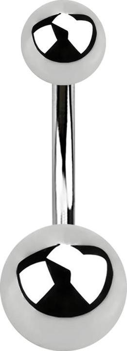 Produktbild Star Piercing Banane silber mit zwei Kugeln (Chirurgenstahl 316L, ohne Messing)