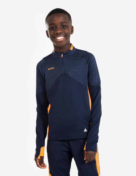 Produktbild Kipsta Kinder Fussball 1/2 Zip - CLR marineblau/orange (6, 7, 8)