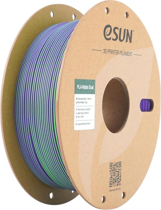 Produktbild eSUN PLA MATTE DUAL 1,75mm GREEN PURPLE 1kg (PLA, 1.75 mm, 1000 g, Mehrfarbig)
