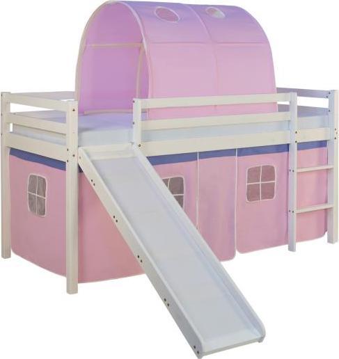 Immagine prodotto Homestyle4u Letto a soppalco con scivolo e tenda (90 x 200 cm)