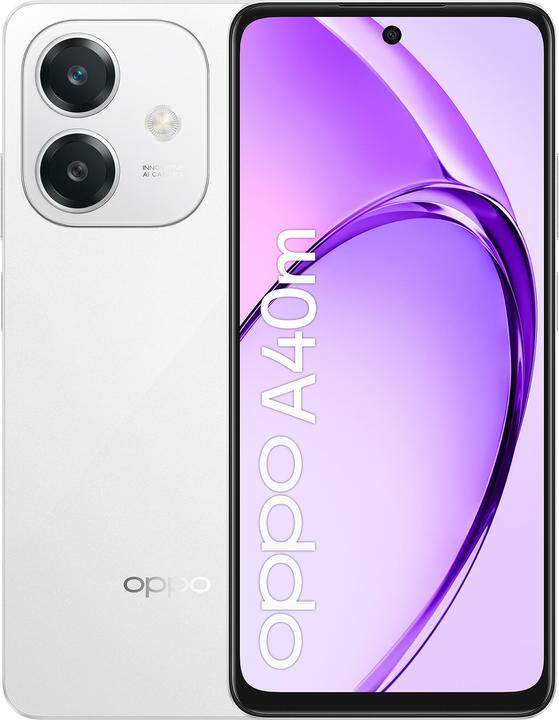 Actual product image OPPO A40m 8-256Gb 6.67" Dual Sim Starlight (256 GB, Starlight White, 6.67", Dual SIM, 50 Mpx, 4G)