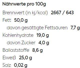Nährwerte und Zutaten KoRo Bio Erdnussmus (500 g)