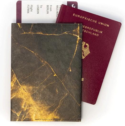 Paprcuts Reisepasscover Black Marble (Reisepasshülle)