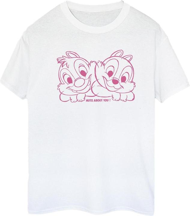Actual product image Disney Womens/Ladies Chip 'n' Dale Nuts About You Cotton Boyfriend T-Shirt (3XL)