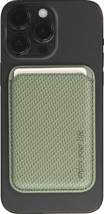 Actual product image PhoneLook Magnetic card holder Wallet Carbon effect Compatible with MagSafe (Apple iPhone 12, Realme 12 Pro+)