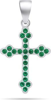 Image du produit Brilio Silver - Pendentif argenté avec zircons verts Cross PT84WG