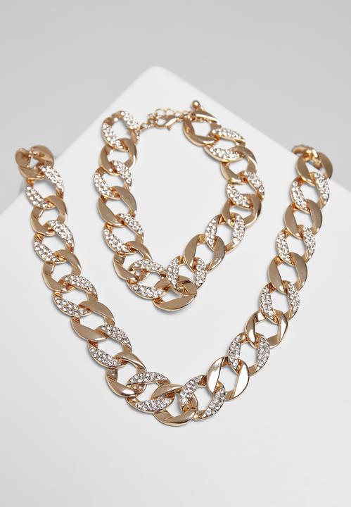 Image du produit Urban Classics Basic Diamond Necklace And Bracelet Set (100% zinc)