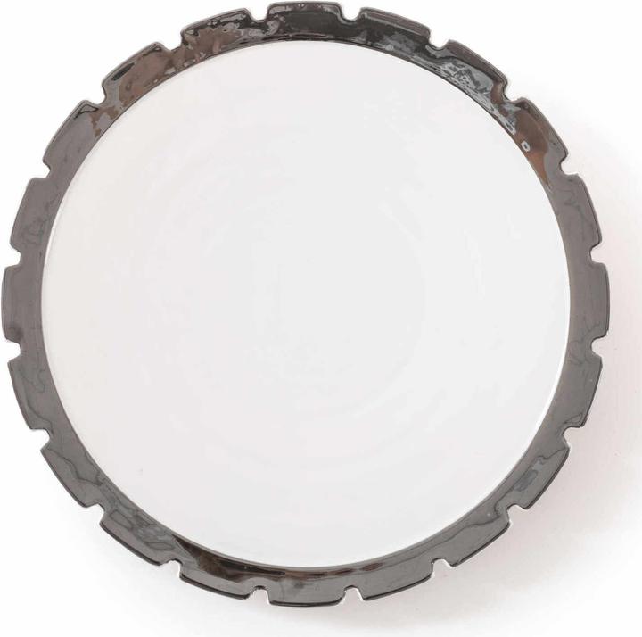 Diesel Living with Seletti Dinner Plate - Silver Edge Plate (6 x, 27 cm)