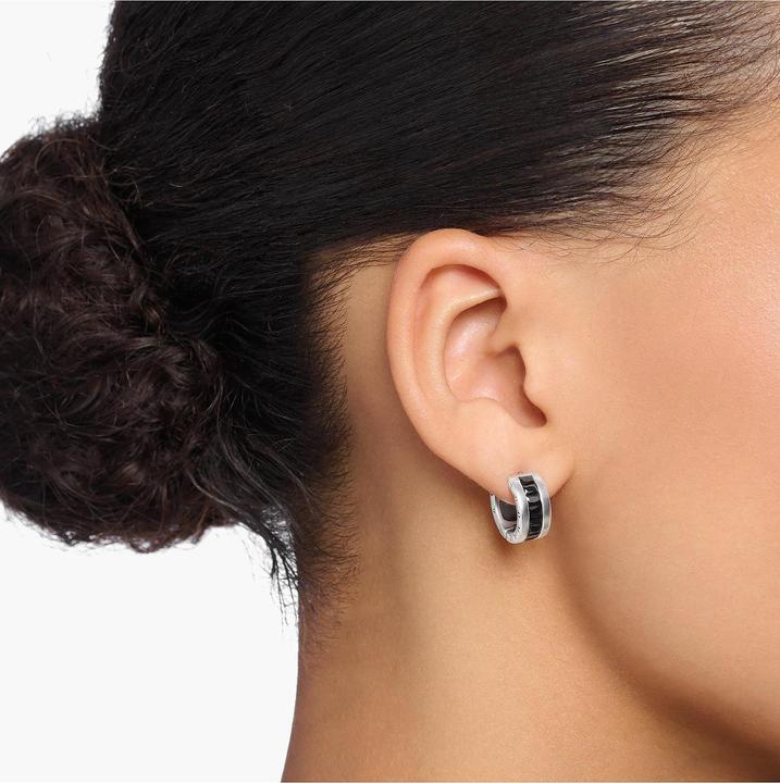 Produktbild Thomas Sabo Creolen schwarze Steine pavé silber (925er Silber)