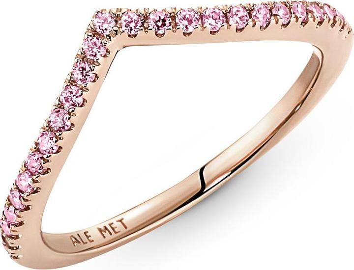 Produktbild Pandora 14kt Rose Gold Sparkling Wishbone Pink Ring (44)