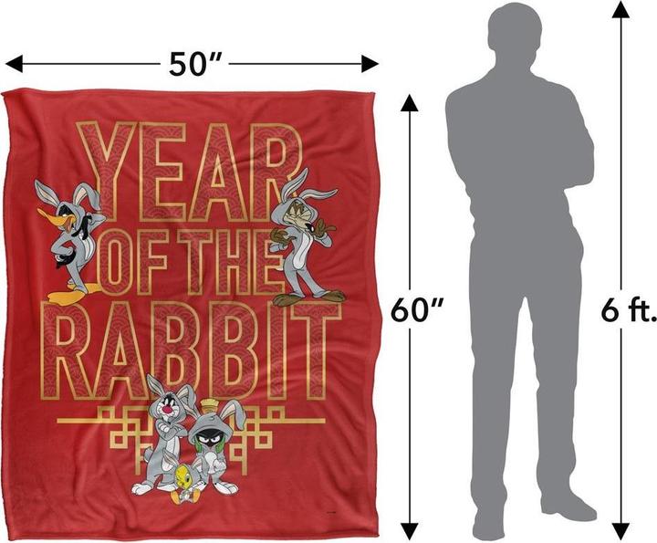 Actual product image Looney Tunes Year Of The Rabbit Chinese New Year Blanket (152 x 127 cm)