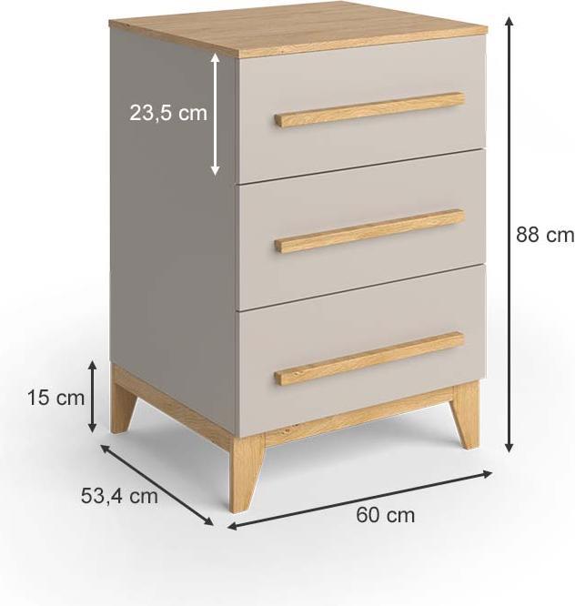Actual product image VitaliSpa Kommode Malia, Cashmere-Eiche, 60 x 88 cm
