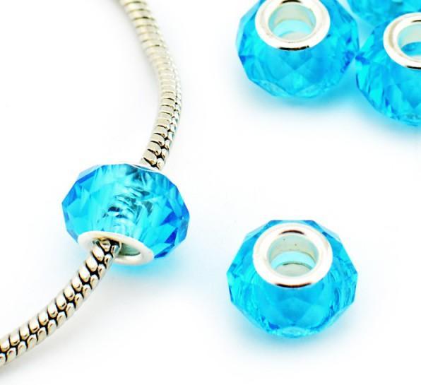 Hermex Bead versilbert 925 - Silbrig Blau (Silber 925, Acrylglas)