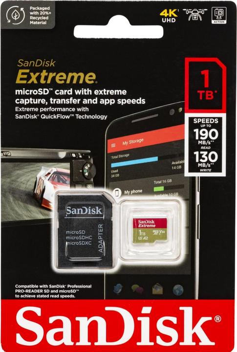 Image du produit SanDisk Extreme UHS-I V30 (1000 Go, microSDXC, U3, UHS-I)