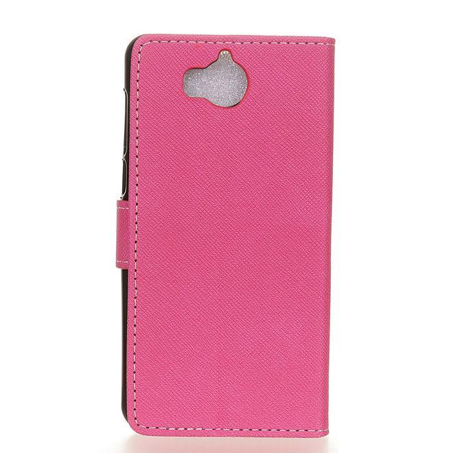 Produktbild MU Classic Leder Hülle mit Kreuzmuster (Huawei Y6 (2017), Huawei Y5 (2017))