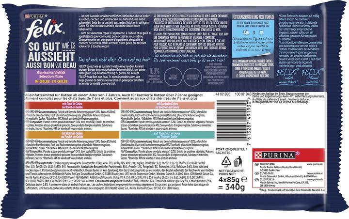Produktbild Felix Gemischte Vielfalt in Gelée Senior (Adult, 4 Stk., 340 g)