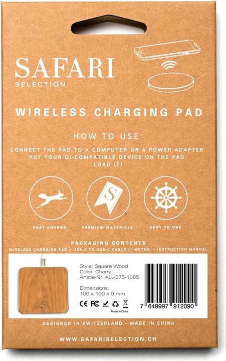Image du produit Safari Selection Borne de charge Wireless Charger rouge cerise (10 W)