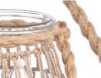 Giftdecor Naturseil Glas Kerzenhalter klein