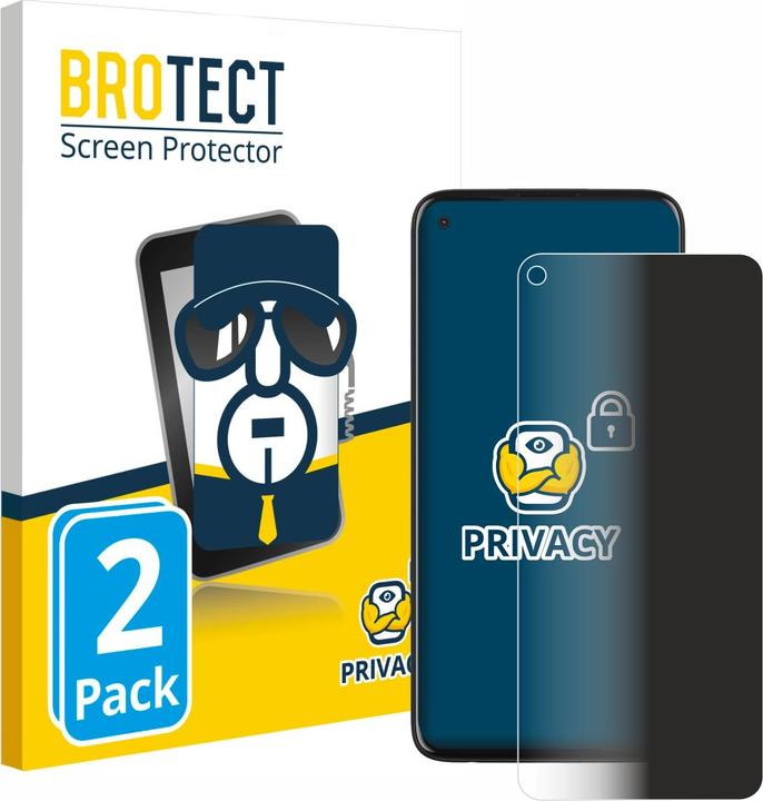 Productafbeelding BROTECT Anti-spionnetje privacyfolie Beschermfolie tegen blauw licht (2 Stuk, Motorola Moto G Pro)