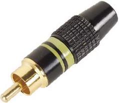 Produktbild Velleman Rca Plug Male Gold Tip Black Housing Yellow Ring