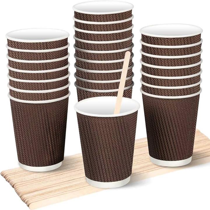 Image du produit Wimex.eu Gobelet en carton PREMIUM Ripple Wall 80mm 280ml M : 0,2L,8oz - 25 pièces (25 x)
