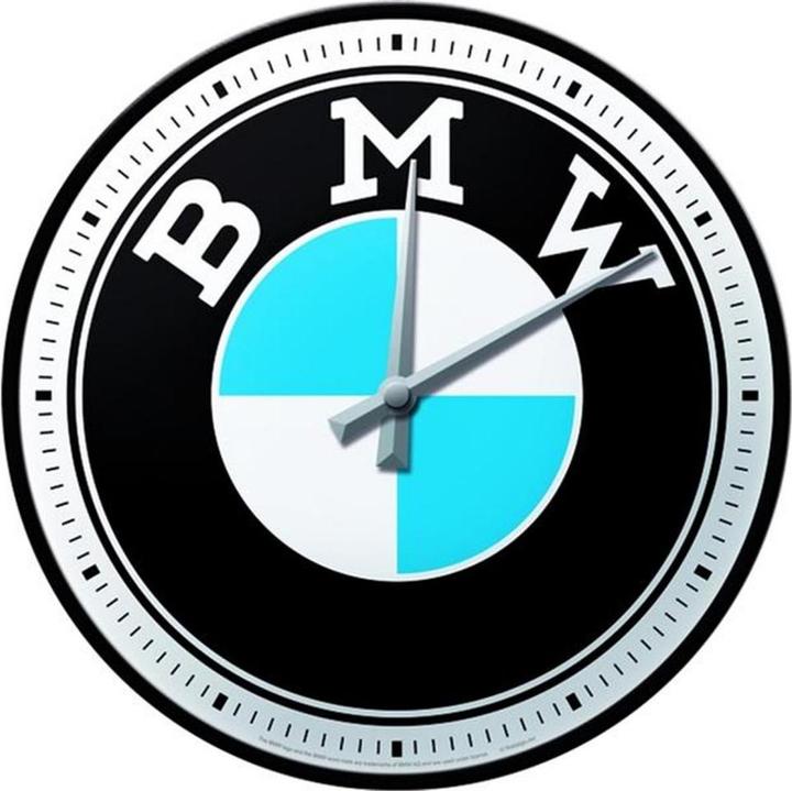 Produktbild Nostalgic-Art Merchandising Wanduhr BMW Logo Ø 31 cm, Blau/Schwarz/Weiss (31 cm)