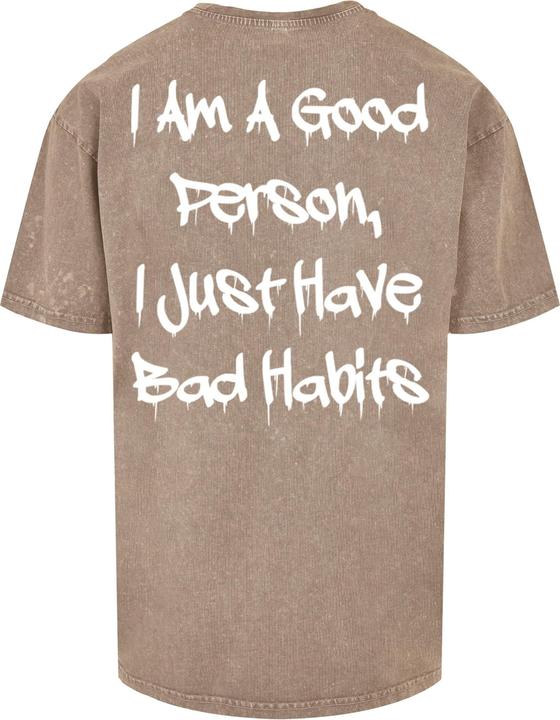 Produktbild Merchcode Bad Habits Acid Washed Heavy Oversized Tee - 112633 (M)